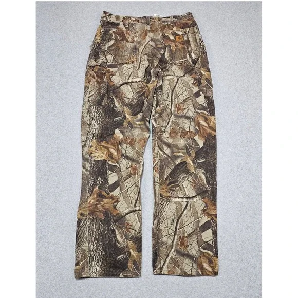 Carhartt B158 CMO RealTree Camo Men's Dungaree 36x34 Canvas Pants Carpenter